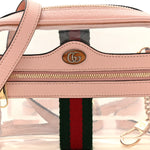 Vinyl Web Mini Ophidia Transparent Shoulder Bag Perfect Pink