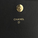 Lambskin Quilted Flap Shoulder Bag Chain Black