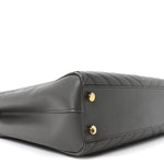 Grain De Poudre Matelasse Chevron Monogram Shopping Bag Fog