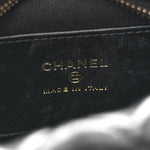 Lambskin Quilted Chain Around Pouch Hobo Black