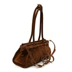 Suede Triangle Medium Bonnie Shoulder Bag Cacao