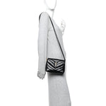 Calfskin Y Quilted Monogram Toy Loulou Crossbody Bag Black