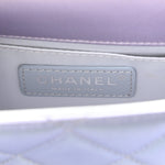 Gradient Metallic Calfskin Quilted Clutch Silver Blue Yellow Purple