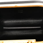 Satin Butterfly Knuckle Duster Box Clutch Black