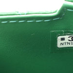 Shiny Aged Calfskin Quilted Mini Nano Kelly Shopper Green