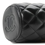Lambskin Quilted Mini Crown Box Bag Black