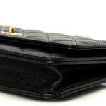 Caviar Quilted CC Turnlock Wallet On Chain WOC Black