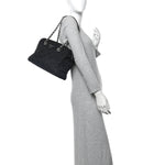Nylon Tessuto Impuntu Quilted Shoulder Bag Black
