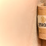 Glazed Calfskin Round As Earth Evening Bag Beige