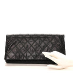 Calfskin Stitched Thin City Clutch Black