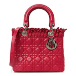 Lambskin Cannage Bow Medium Lady Dior Fuchsia