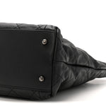 Calfskin Quilted Large Coco Pleats Tote Black
