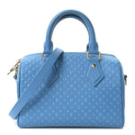 Calfskin Nanogram Embossed Speedy Bandouliere 20 Blue