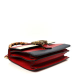 Calfskin Bamboo Web Medium Dionysus Top Handle Bag Red White Blue