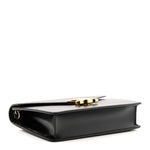 Shiny Calfskin Triomphe Margo Wallet on Chain Black