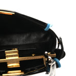Patent Mini Plexi Handle Peekaboo Iconic Satchel Black Blue