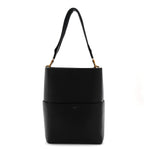 Soft Grained Calfskin Sangle Bucket Bag Black