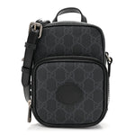 GG Supreme Monogram Azalea Calfskin Mini Retro Interlocking G Bag Black