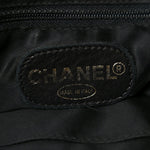 Caviar Embroidered Logo Shoulder Bag Black