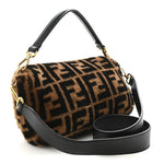 Shearling Vitello Dolce Macro FF 1974 Baguette Tobacco Black