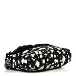 Tweed Paint Splatter Print Flap Black White