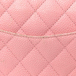 Caviar Quilted Medium Double Flap Light Pink