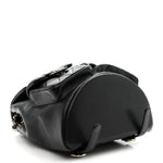 Shiny Caviar Quilted Medium Duma Pockets Drawstring Backpack Black