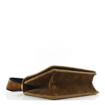 Velluto Ricamo Cahier Shoulder Bag Cammello