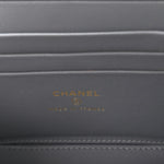 Patent Quilted Quilted Small Top Handle Vanity Case With Chain Grey