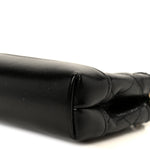 Shiny Lambskin Quilted Micro 31 Clutch With Chain Black