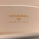 Shiny Aged Calfskin Quilted Mini Nano Kelly Shopper White
