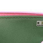 Lambskin Quilted Flap Phone Holder With Chain Lilac Light Green