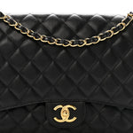 Caviar Quilted Maxi Double Flap Black