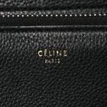 Grained Calfskin Edge Shoulder Bag Black