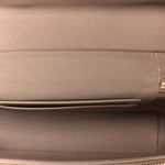 Caviar Quilted Top Handle Slim Vanity With Chain Dark Beige