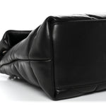 Lambskin Quilted Medium Loulou Puffer Monogram Chain Satchel Black