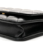 Caviar Quilted Wallet on Chain WOC Black