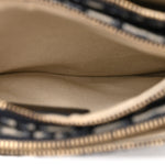 Oblique Saddle Pouch With Strap Navy Blue