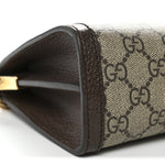 GG Supreme Monogram Web Small Ophidia Chain Shoulder Bag Brown