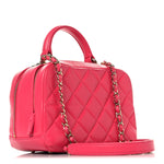 Lambskin Quilted Small Trendy CC Bowling Bag Pink