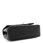 Lambskin Quilted Mini Rectangular Flap Black