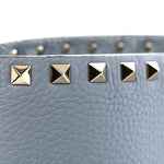 Grained Calfskin Rockstud Shoulder Tote Niagara