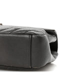 Sheepskin Matelasse Chevron Monogram Medium College Bag Asphalt