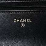 Lambskin Quilted Chanel 19 Wallet On Chain WOC Black