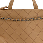 Calfskin Stitched CC Pocket Tote Beige
