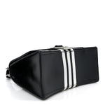 X ADIDAS Shiny Box Calfskin Small Hourglass Top Handle Bag Black White
