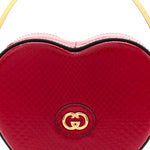 Snakeskin Broadway Mini Heart Top Handle Bag Rasberry Candy