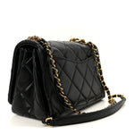Lambskin Quilted Medium Color Match Flap Black