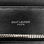 Calfskin Y Quilted Monogram Medium Loulou Chain Satchel Black