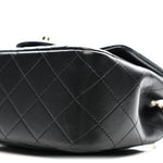 Lambskin Quilted Mini Square Flap Black